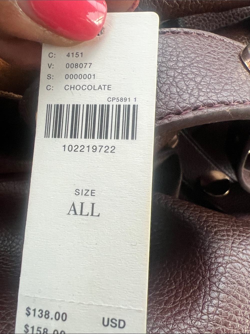 Anthropologie NEW Studded Vegan-Leather North-South Tote Bag brown chic boho - Picture 4 of 11